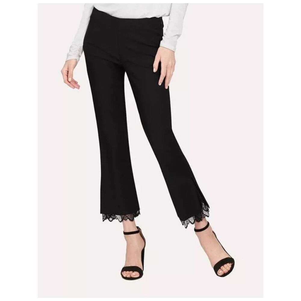 Ecru Black Lexington Dress Pants with Lace detailing on ankle Size 2
